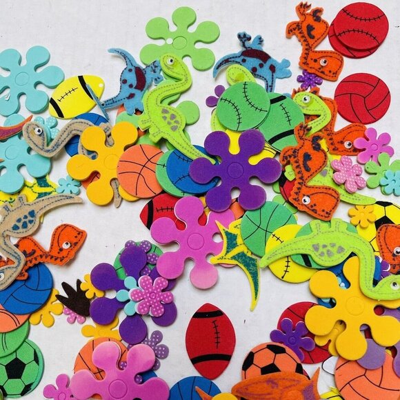 Multishape Felt Patches Multicolor Scrapbooking Stickers Appliques Assorted - Picture 6 of 6